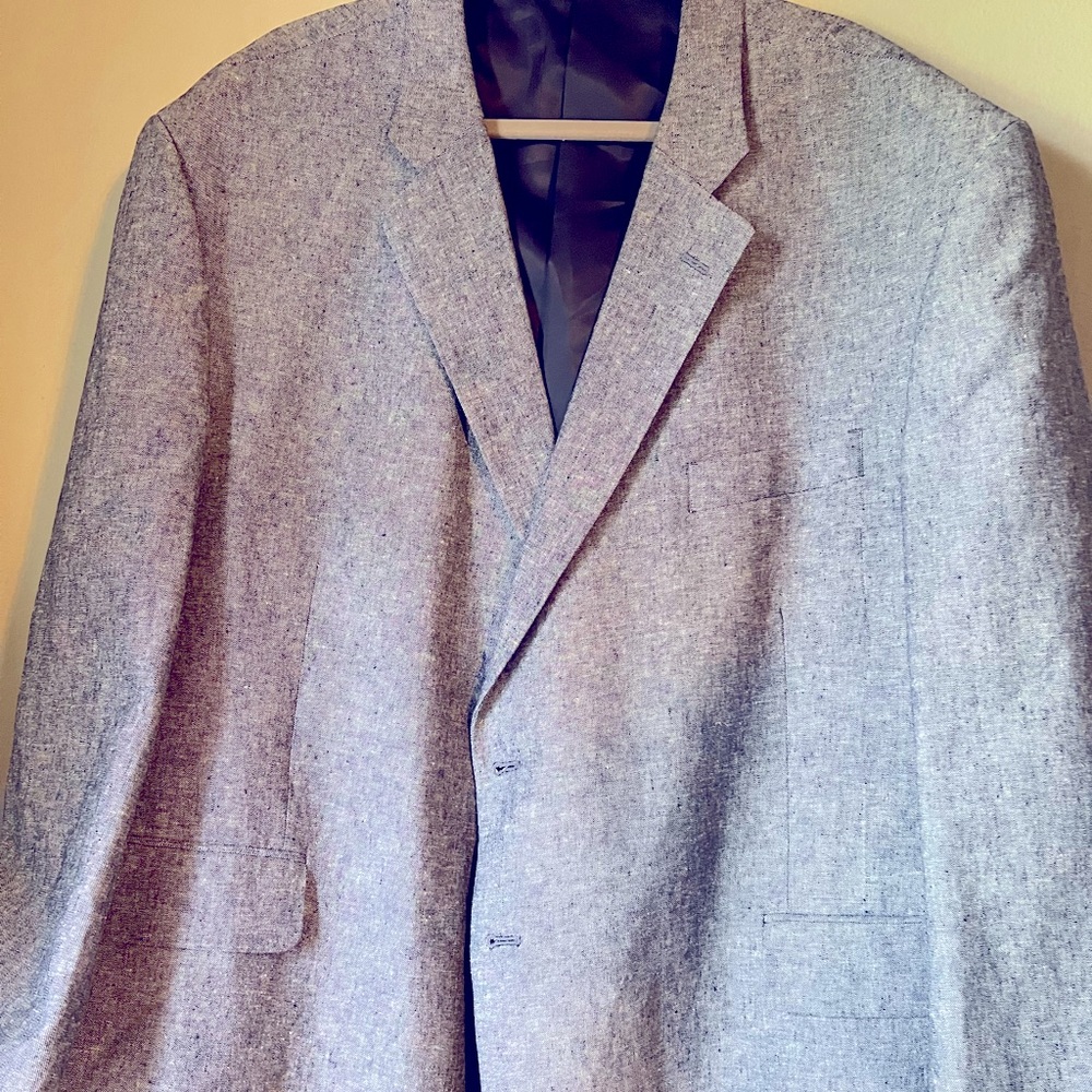 EUC Stanford Sports Coat Blue Weathers Wash 54 Short (Big and Tall)